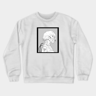 Cyberpunk girl short hair Crewneck Sweatshirt